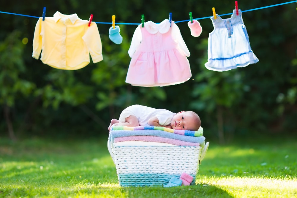 hang dry baby clothes outside